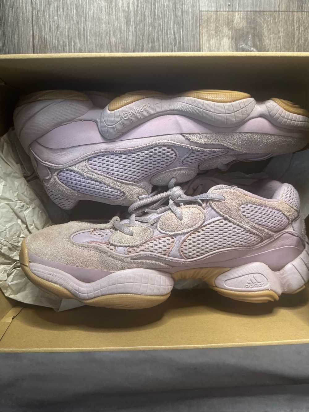 Yeezy Chunky Lavender Suede & Mesh Sneakers